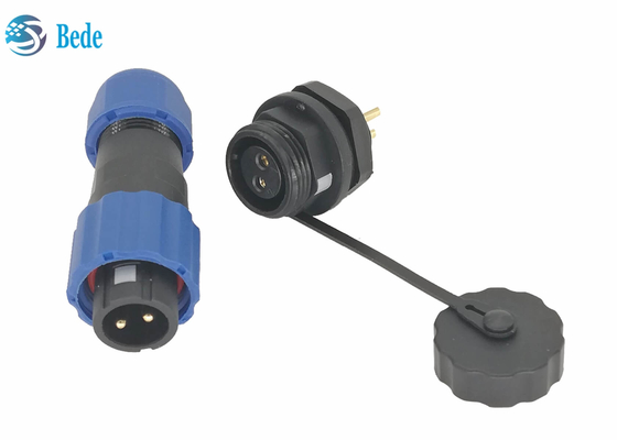 Conector impermeable del cable de transmisión Ip68, 2 conector del montaje del panel del Pin M13
