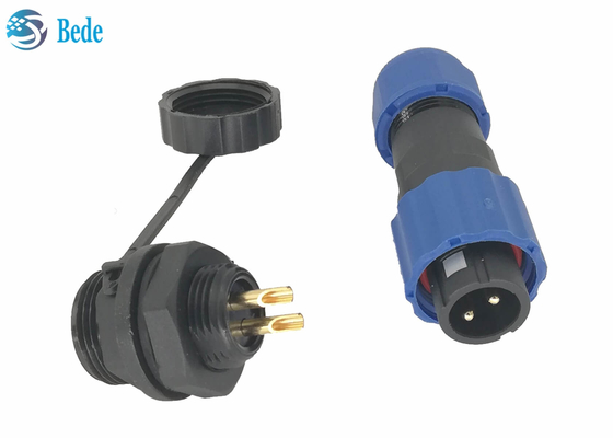 Conector impermeable del cable de transmisión Ip68, 2 conector del montaje del panel del Pin M13