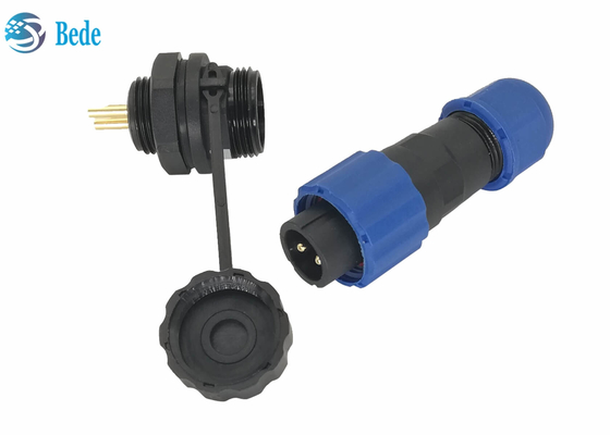 Conector impermeable del cable de transmisión Ip68, 2 conector del montaje del panel del Pin M13