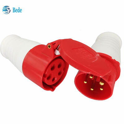 5 pernos conector de poder industrial industrial del enchufe y del zócalo IP44 AC380-415V 16A