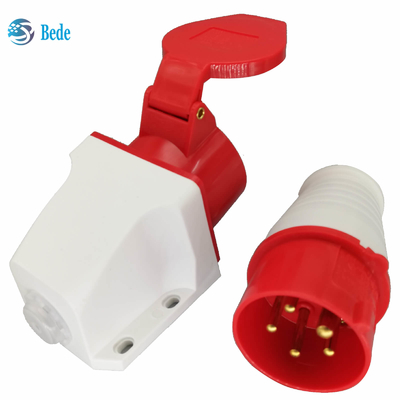 Tipo de montaje en pared del enchufe y del zócalo del conector del comando IEC 60309 380-415V 16Amp