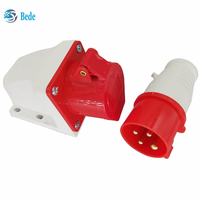 El zócalo eléctrico masculino femenino 4 fija el tipo IP44 del montaje en pared de 3P+E 380~415V 16Amp
