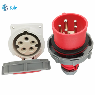 Zócalos industriales 5Pins tipo del montaje del panel 16Amp y 32Amp de 3P+N+E del enchufe de la prenda impermeable IP67