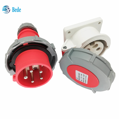 Zócalos industriales 5Pins tipo del montaje del panel 16Amp y 32Amp de 3P+N+E del enchufe de la prenda impermeable IP67