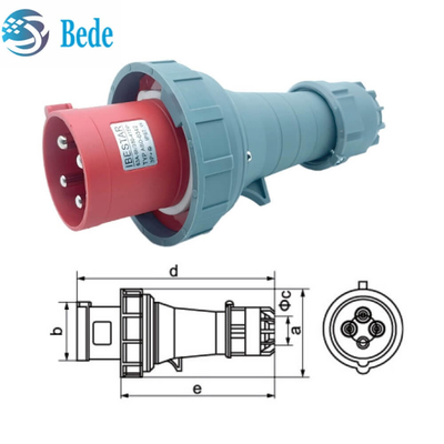 Corriente de alta resistencia 63A / 125 Amp Plugs y enchufes industriales 3P + E IP67
