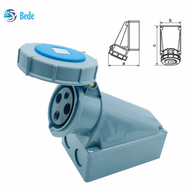 IP67 Enchufe industrial de 3 pines diseñado para 220 ~ 250V 63A / 125A Tipo de montaje en pared