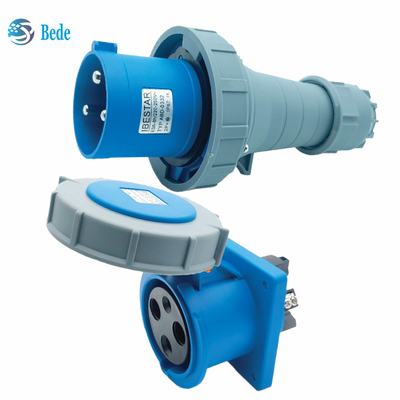 Corriente 63A 125A Panel de montaje de toma de enchufe industrial Tipo 3 pines ((2P+E) IP67 220 ~ 250V