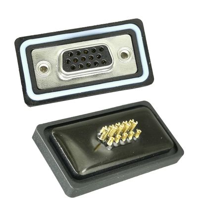 D Subconectores para temperaturas extremas Latón de estaño Revestido de oro Pinos Revestidos de oro IP68 Impermeable -55°C a 125°C