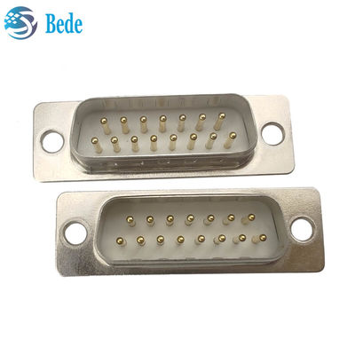 500V de tensión nominal Db 15 conector masculino, D Sub 15 pin conector masculino con cerraduras de tablero