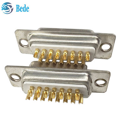 500V de tensión nominal Db 15 conector masculino, D Sub 15 pin conector masculino con cerraduras de tablero