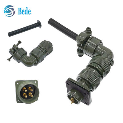 Conector circular industrial de la serie MIL-DTL-5015 MS3108A Conector roscado con codo