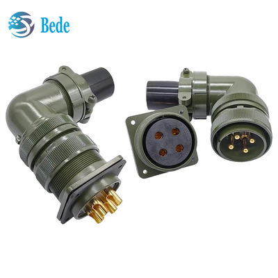 Conector circular industrial de la serie MIL-DTL-5015 MS3108A Conector roscado con codo