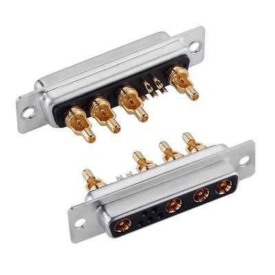 Conector coaxial mixto D-Sub RF / Conector de ángulo recto de potencia 9W4 para PCB