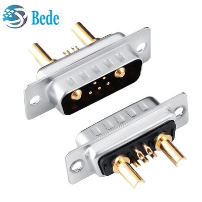7W2 Conector de alta corriente coaxial D-Sub ángulo derecho/pinos rectos DB