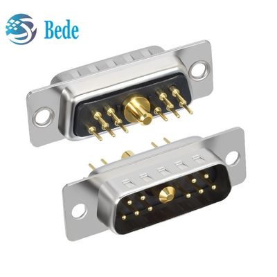 11W1 Combinación D Subconectores masculino / femenino mezclado de alta corriente y señal coaxial