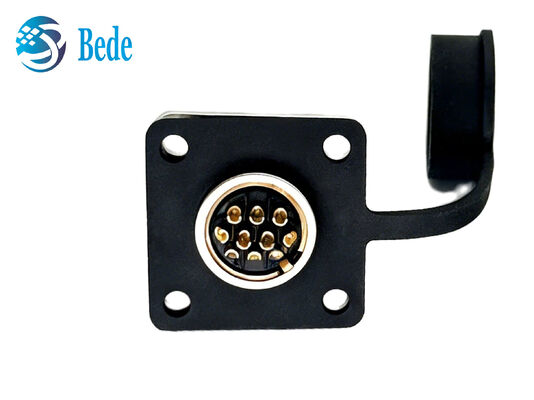 Conector Circular Impermeable IP67 con Brida Cuadrada DDK de 10 Pines CM10 con Terminación de Soldadura