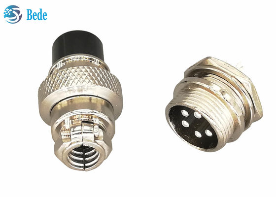 Enchufe plateado recto Gx16 Conector de aviación 5 pines hombre y mujer